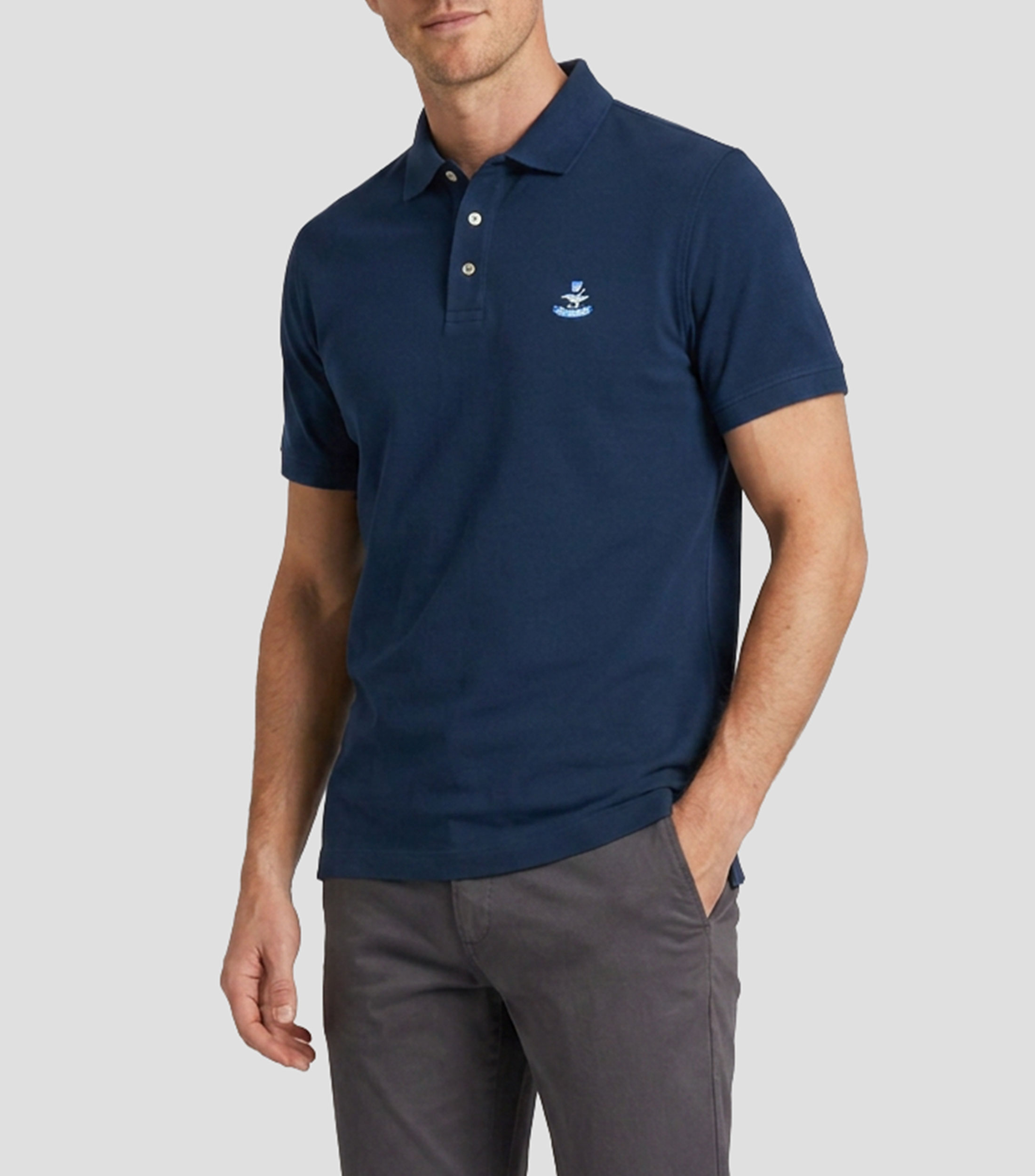 Playera tipo polo manga corta lisa Hombre